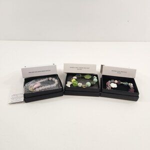 Avon Beaded Bracelet Lot Pink Hope Beaded Chic Garden Floral NEW